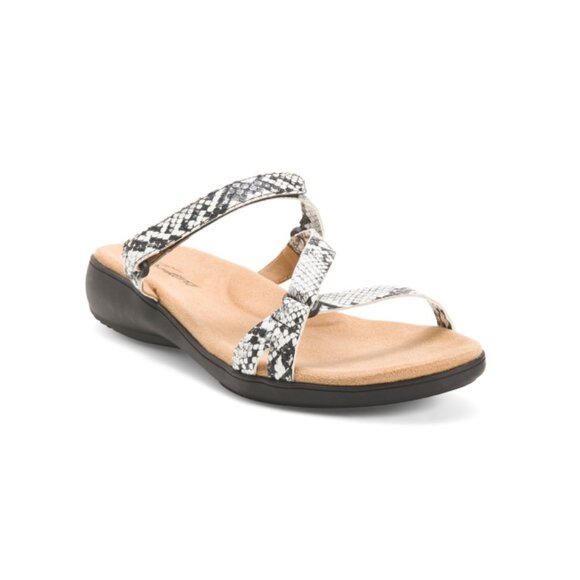 TROTTERS Black/white Leather Raja Comfort Sandals - Picture 1 of 2